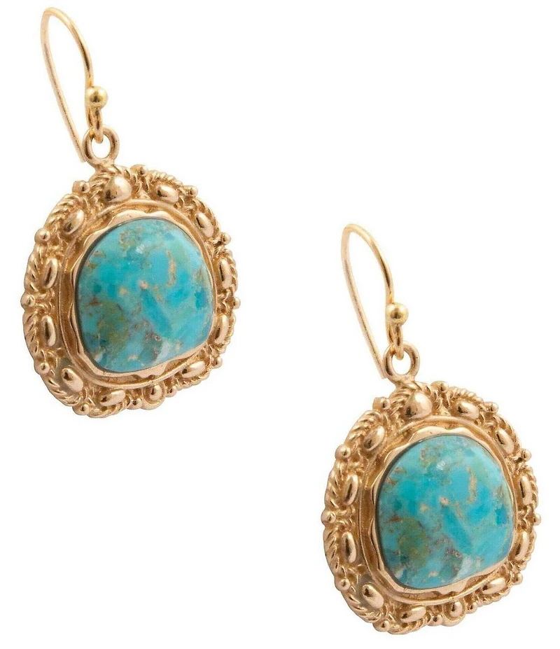 Southern Living x Barse Wild Terrain Golden And Genuine Turquoise Drop Earrings