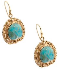 Southern Living x Barse Wild Terrain Golden And Genuine Turquoise Drop Earrings