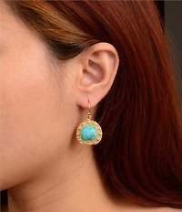Southern Living x Barse Wild Terrain Golden And Genuine Turquoise Drop Earrings