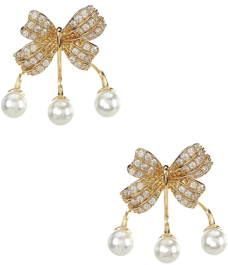Southern Living x Borrowed & Blue Bow and Pearl Front Back Earrings