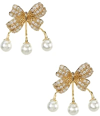 Southern Living x Borrowed & Blue Bow and Pearl Front Back Earrings
