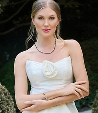 Southern Living x Borrowed & Blue Crystal and Blue Stone Collar Necklace