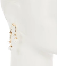 Southern Living x Borrowed & Blue Crystal CZ Pearl Flower Double Drop Earrings