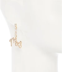 Southern Living x Borrowed & Blue Crystal CZ Round Stone Linear Crystal Pave Mrs. Drop Earrings