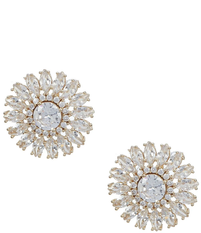 Southern Living x Borrowed & Blue Crystal CZ Stone Sunburst Delicate Stud Earrings