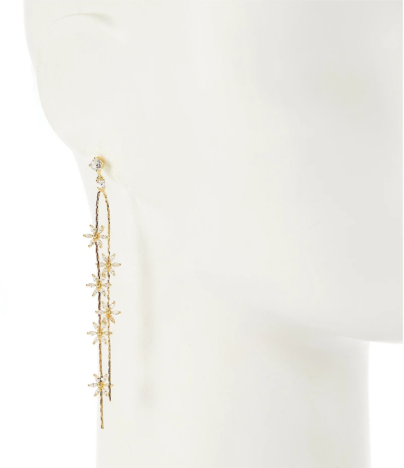 Southern Living x Borrowed & Blue Crystal Flower Linear Earrings