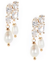 Southern Living x Borrowed & Blue Crystal Multi Stone Fresh Water Pearl Drop Earrings