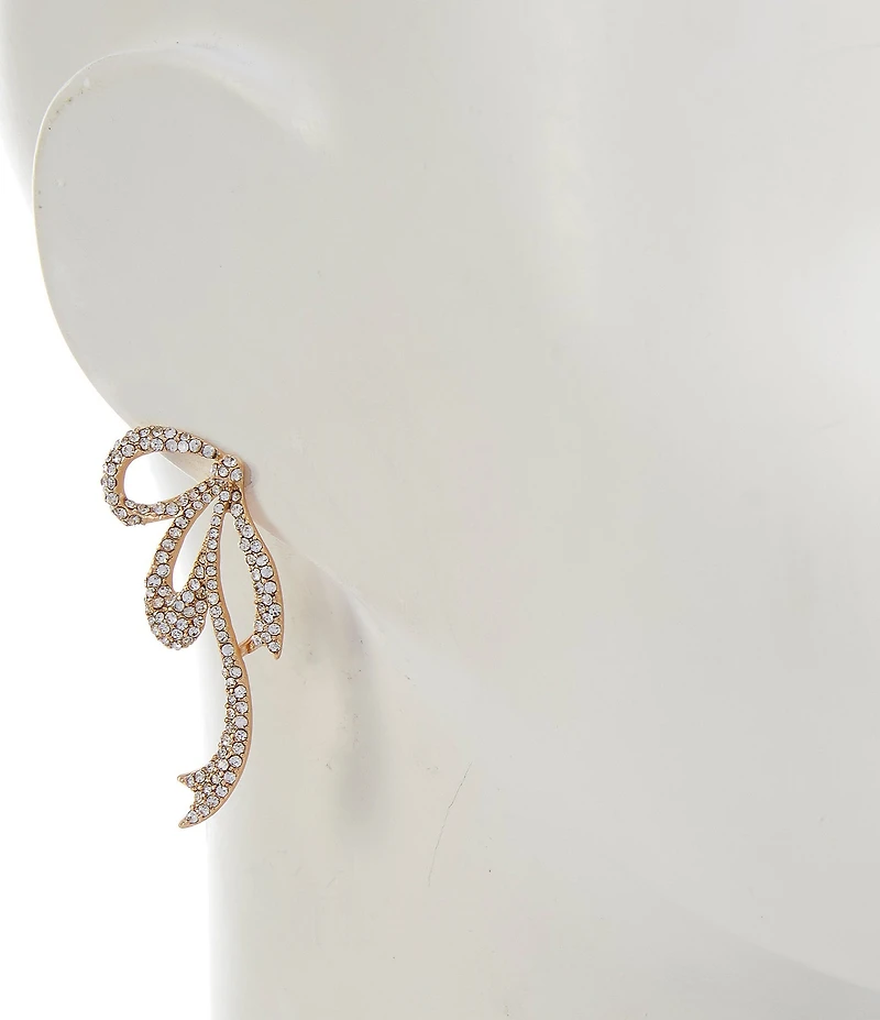 Southern Living x Borrowed & Blue Crystal Pave Half Bow Drop Earrings