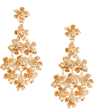 Southern Living x Borrowed & Blue Crystal Stone Multi Flower Chandelier Earrings