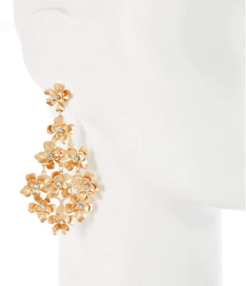 Southern Living x Borrowed & Blue Crystal Stone Multi Flower Chandelier Earrings