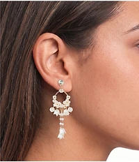 Southern Living x Borrowed & Blue Crystal Stud Acrylic Flower Drop Earrings