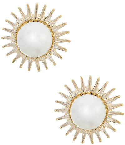 Southern Living x Borrowed & Blue Cubic Zirconia Burst with Pearl Drop Earrings