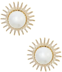 Southern Living x Borrowed & Blue Cubic Zirconia Burst with Pearl Drop Earrings