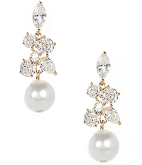 Southern Living x Borrowed & Blue Cubic Zirconia Stone and Pearl Drop Earrings