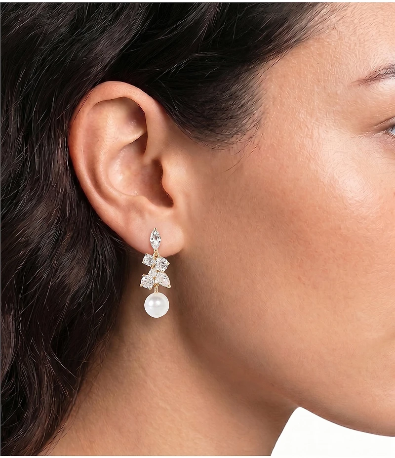 Southern Living x Borrowed & Blue Cubic Zirconia Stone and Pearl Drop Earrings