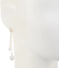 Southern Living x Borrowed & Blue Cubic Zirconia Stone and Pearl Front Back Earrings