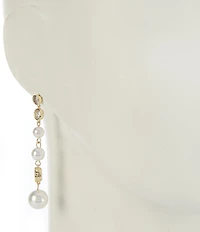 Southern Living x Borrowed & Blue Cubic Zirconia Stone and Pearl Linear Earrings