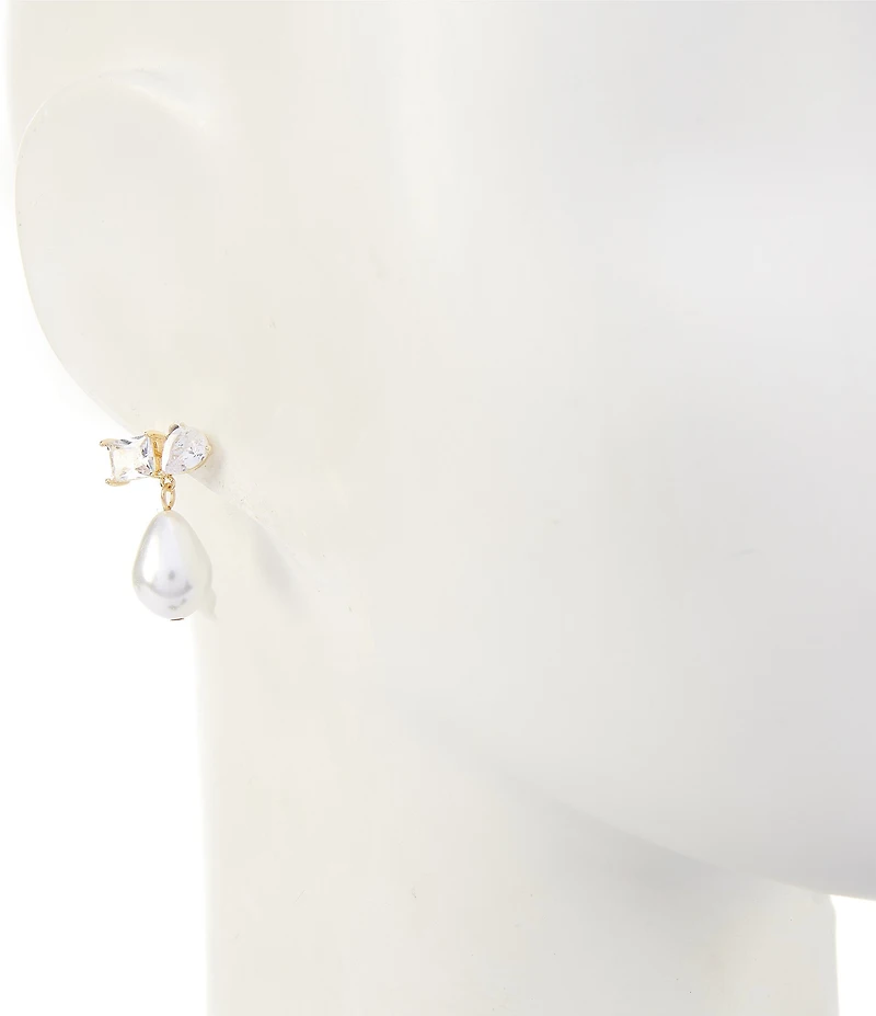 Southern Living x Borrowed & Blue Cubic Zirconia Stone Cluster with Pearl Drop Earrings