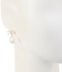 Southern Living x Borrowed & Blue Cubic Zirconia Stone Cluster with Pearl Drop Earrings