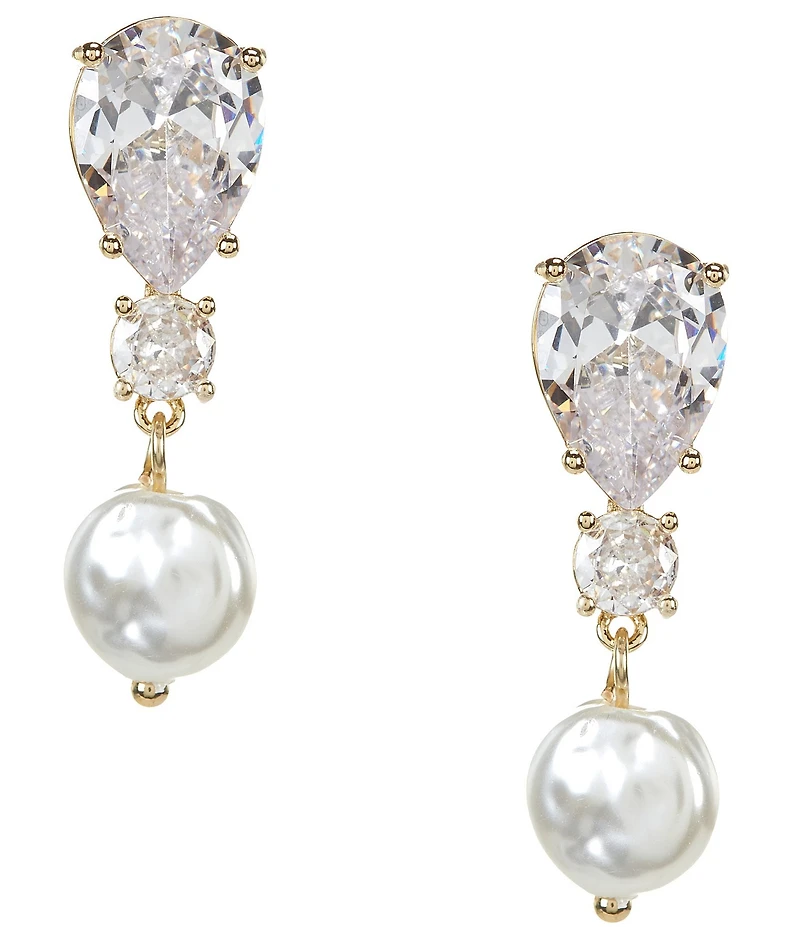 Southern Living x Borrowed & Blue Cubic Zirconia Stone Drop Earrings with Pearl