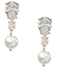 Southern Living x Borrowed & Blue Cubic Zirconia Stone Drop Earrings with Pearl