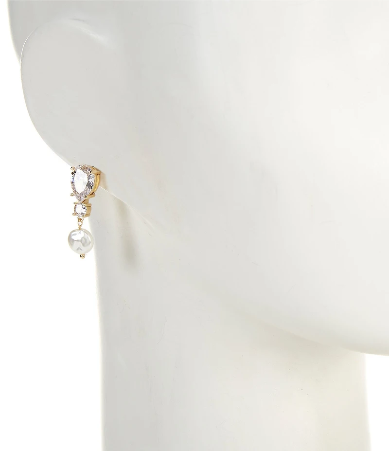 Southern Living x Borrowed & Blue Cubic Zirconia Stone Drop Earrings with Pearl