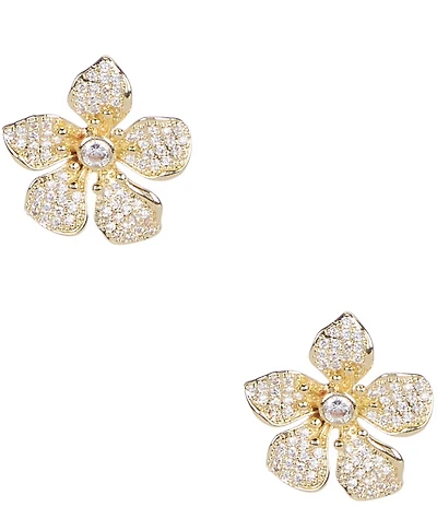 Southern Living x Borrowed & Blue Cubic Zirconia Stone Flower Stud Earrings