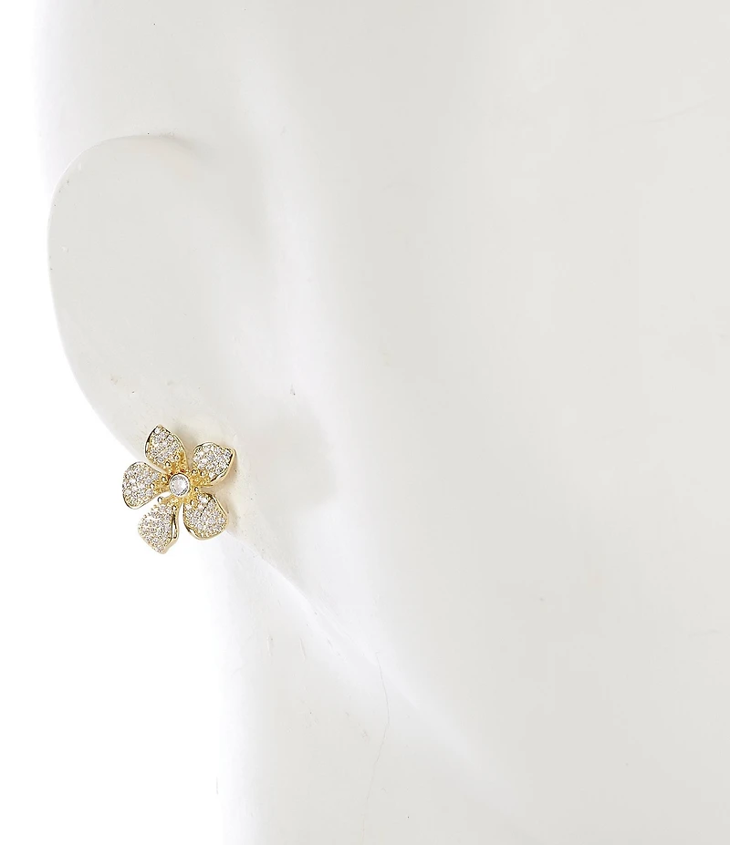 Southern Living x Borrowed & Blue Cubic Zirconia Stone Flower Stud Earrings