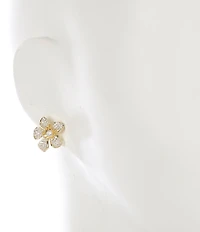 Southern Living x Borrowed & Blue Cubic Zirconia Stone Flower Stud Earrings