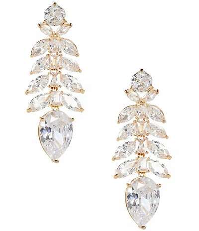 Southern Living x Borrowed & Blue Cubic Zirconia Stone Leaf Drop Earrings