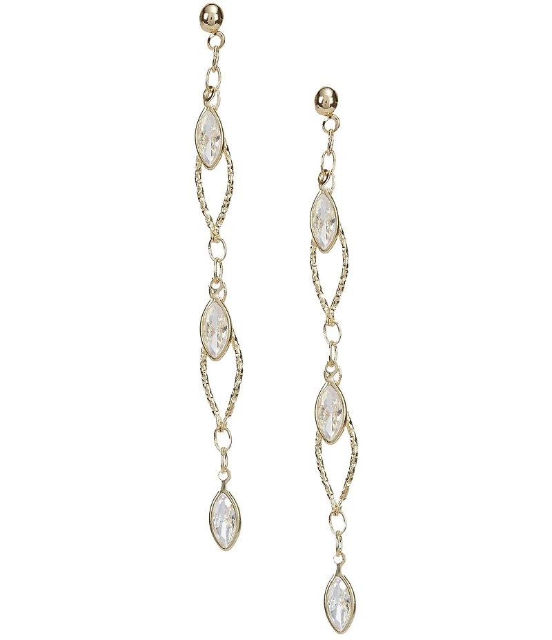 Southern Living x Borrowed & Blue Cubic Zirconia Stone Teardrop Dangle Linear Earrings