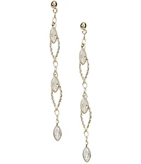 Southern Living x Borrowed & Blue Cubic Zirconia Stone Teardrop Dangle Linear Earrings