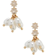 Southern Living x Borrowed & Blue Cubic Zirconia Stone with Pearl Cluster Stud Earrings