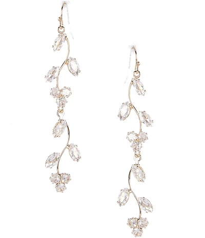 Southern Living x Borrowed & Blue Cubic Zirconia Vine Linear Earrings