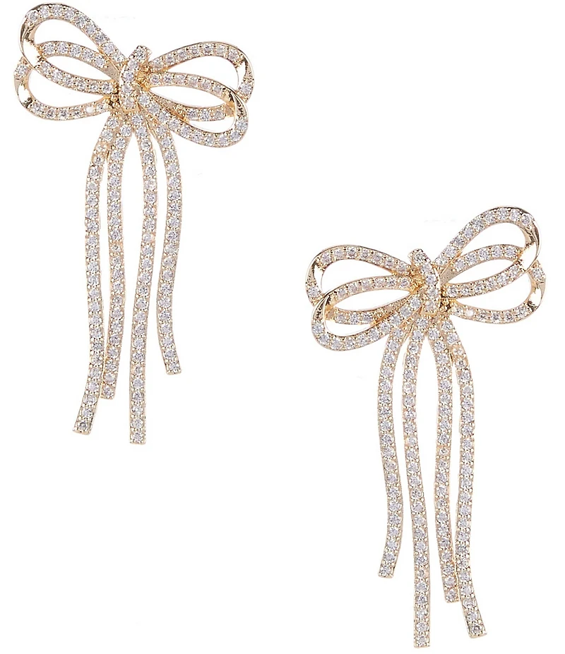 Southern Living x Borrowed & Blue CZ Double Bow Drop Earrings