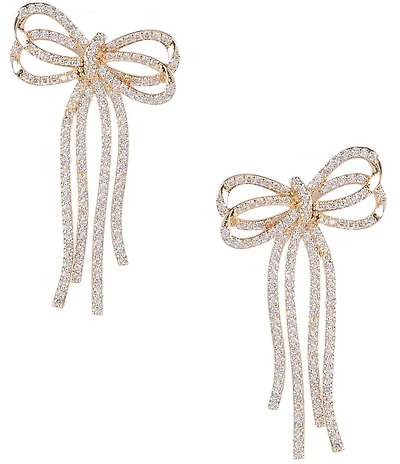 Southern Living x Borrowed & Blue CZ Double Bow Drop Earrings