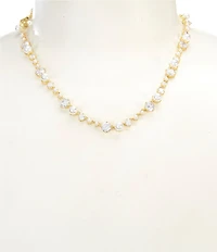 Southern Living x Borrowed & Blue Delicate Pearl And Cubic Zirconia Collar Necklace