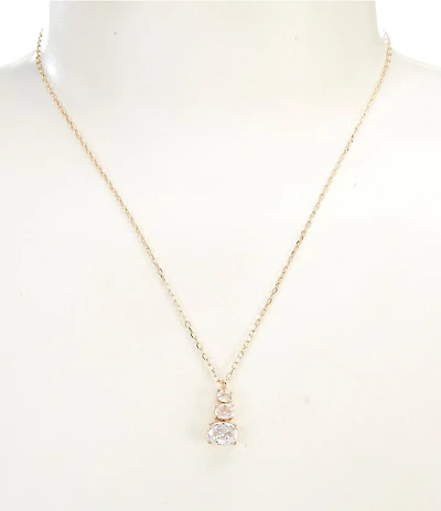 Southern Living x Borrowed & Blue Delicate Three Drop Cubic Zirconia Short Pendant Necklace