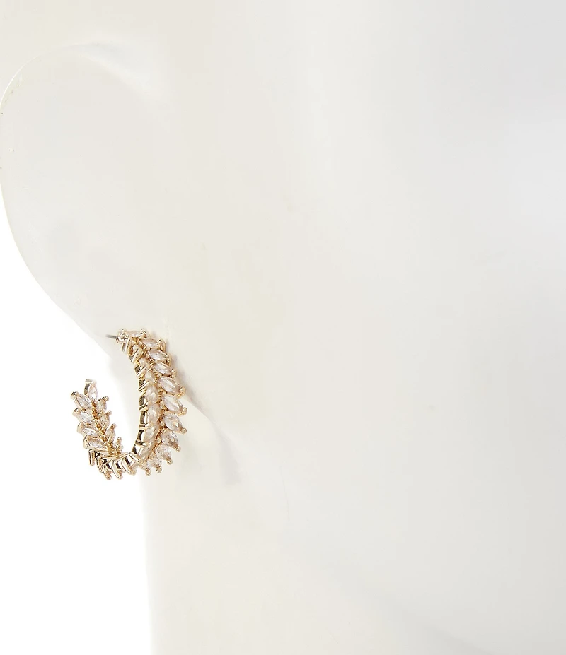 Southern Living x Borrowed & Blue Double Cubic Zirconia Stone Hoop Earrings