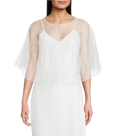 Southern Living x Borrowed & Blue Embellished Poncho Cape