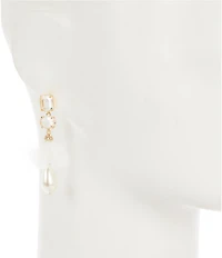 Southern Living x Borrowed & Blue Faceted Stone Flower Pearl Drop Earrings