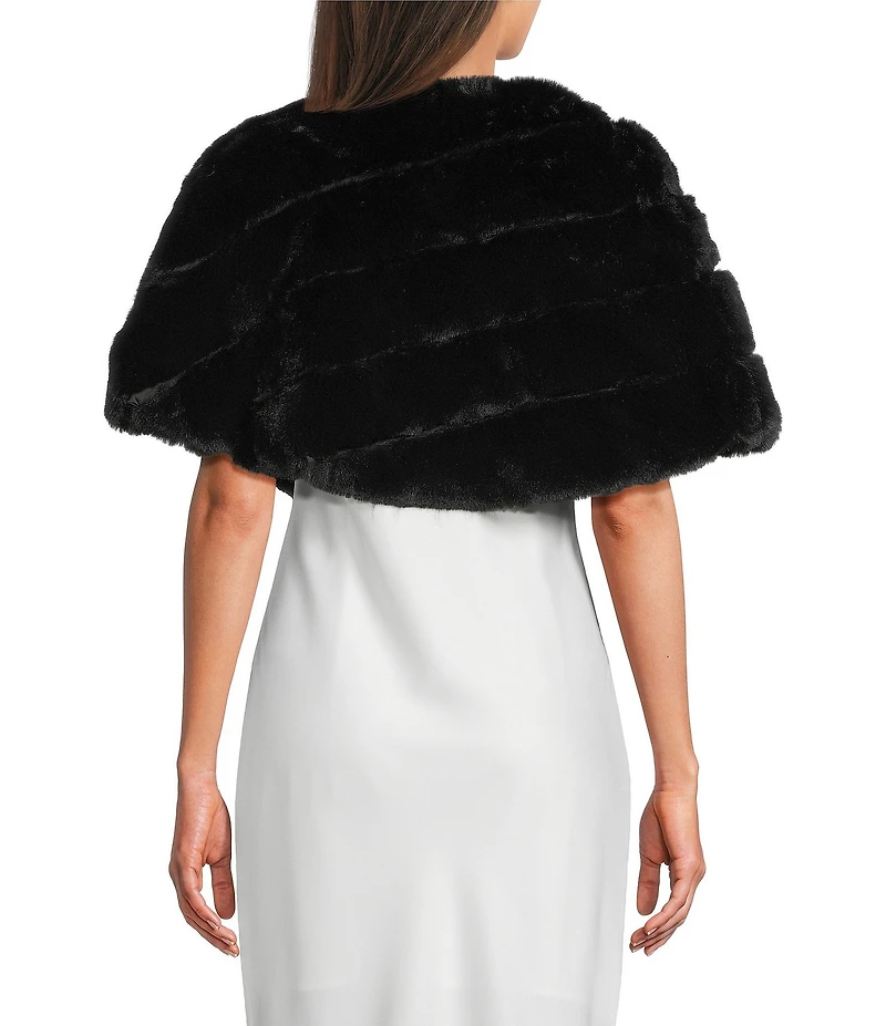 Southern Living x Borrowed & Blue Faux Fur Satin Tie Front Shawl