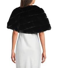 Southern Living x Borrowed & Blue Faux Fur Satin Tie Front Shawl