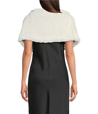 Southern Living x Borrowed & Blue Faux Fur Tie Front Velvet Bow Shawl