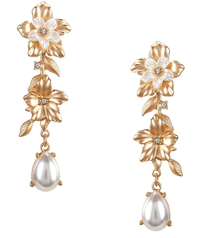 Southern Living x Borrowed & Blue Flower Semi Precious Stone Linear Earring