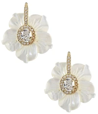 Southern Living x Borrowed & Blue Flower with Cubic Zirconia Stone Inset Stud Earrings