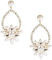 Southern Living x Borrowed & Blue Open Hoop with Pearl Cluster Drop Earrings