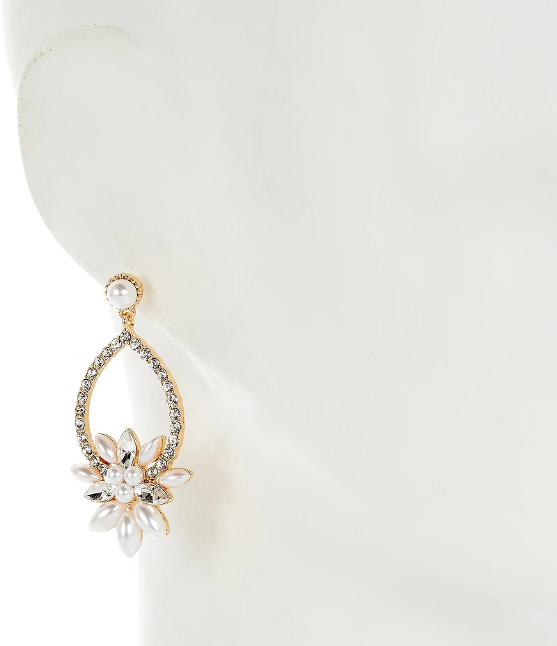 Southern Living x Borrowed & Blue Open Hoop with Pearl Cluster Drop Earrings