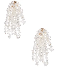 Southern Living x Borrowed & Blue Organic Pearl Cluster Tassle Statement Drop Earrings