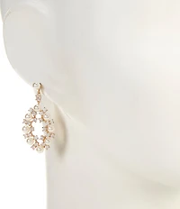 Southern Living x Borrowed & Blue Pearl & Crystal Stone Delicate Open Metal Drop Earrings